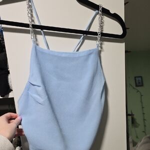 Light Blue Chain Strap Cami Top